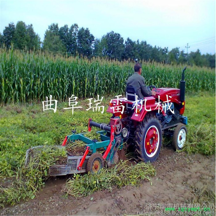 手扶拖拉机带动大蒜花生条铺机 大蒜大型摘果机河南转笼式药材挖掘机厂家图2