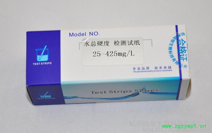 杭州陆恒水总硬度检测试纸0-425mg/l 自来水硬度测试条纸100条装锅炉水硬度检测试剂盒 硬度测试包 软水硬度检测盒