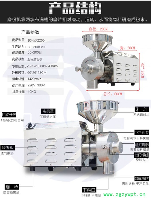 产地货源 高速家用小型磨粉机 中药五谷杂粮超细磨机 粉碎机图3