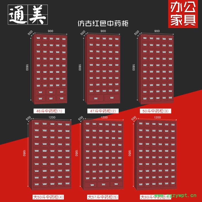 加厚钢制中药柜多斗柜中药橱调剂台仿古中药柜定做抽屉柜图2