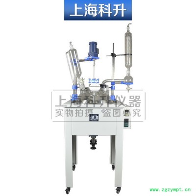 单层玻璃反应釜F-100L 多功能单层玻璃反应器 上海科升 质保一年 单层釜